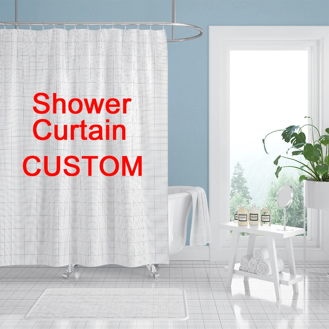 Shower Curtain Bedding Photo Waterproof Bathroom Curtain Odor Free Polyester Decorative Bathroom with Hooks