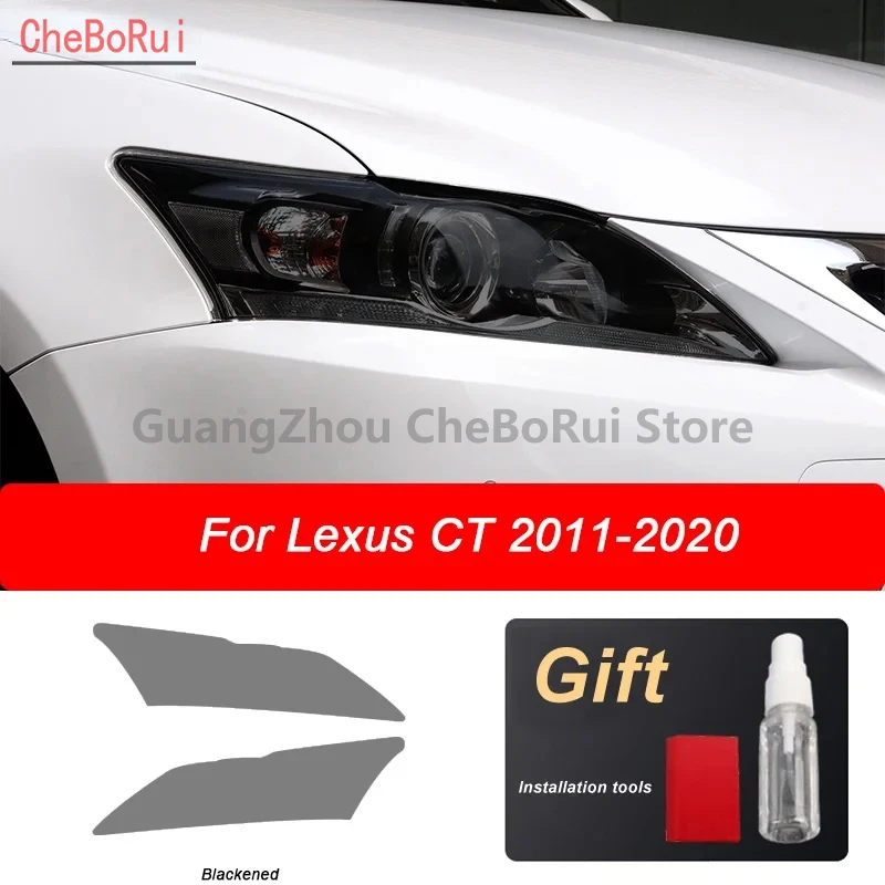 

2 Pcs Car Headlight Protective Film Vinyl Protection Transparent Black TPU Sticker For Lexus CT CT200h 2011-2020 Accessories