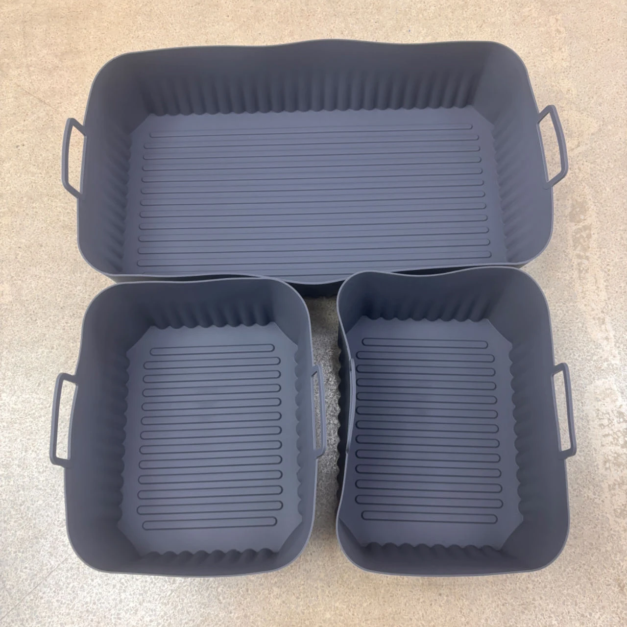 Large Silicone Air Fryer Liners for Dual Basket Air Fryers, 10.4L with 5.2L Set