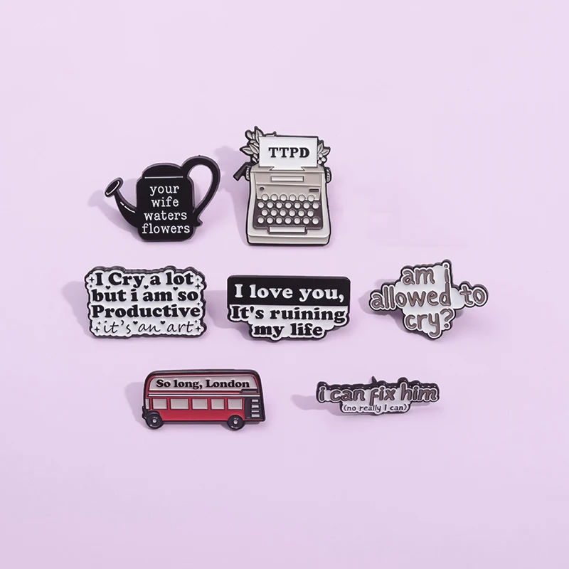 Berühmte weibliche Pop-Sänger Cartoon Emaille Pins lyrische Lyrics Broschen kreative Metall Revers Abzeichen Zubehör Geschenk für Freunde – Detail 12