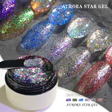 

2022 6ml Fantasy Nebula Aurora Starry Gel Glitter Powder Sequins Nail Art UV Gel Polish Manicure Salon Beauty Pallitte Glue Kit