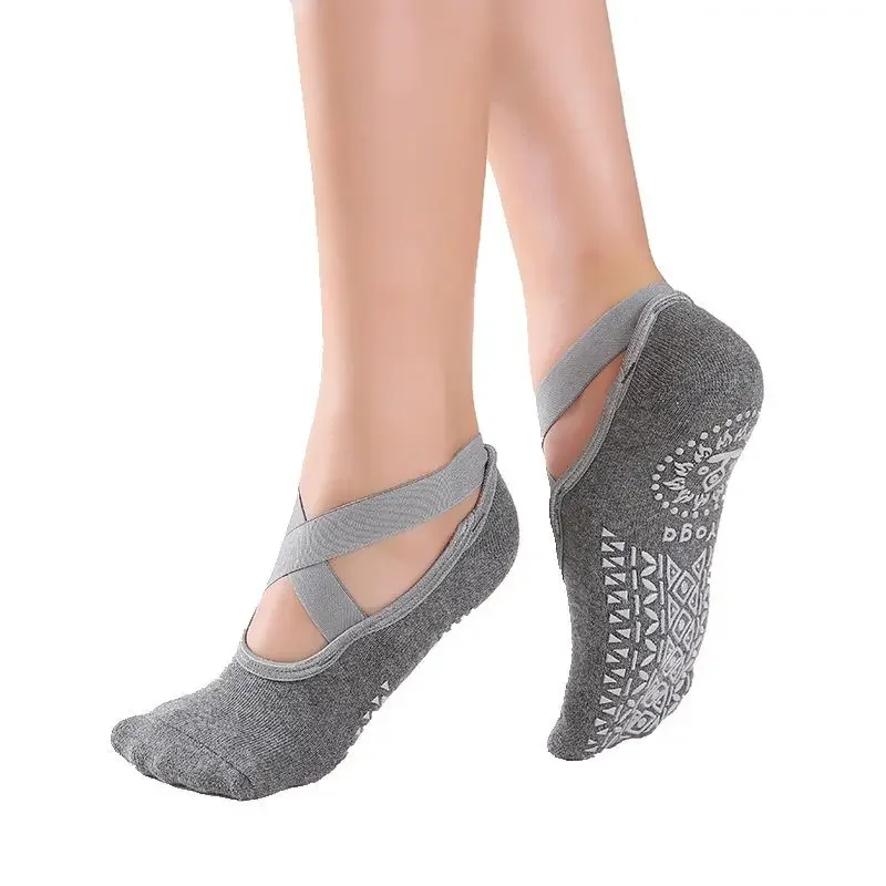 Breathable Anti-friction Women Yoga Pilates Socks Silicone Anti-Slip Sports Socks Indoor Gym Dance Fitness Tranning Floor
