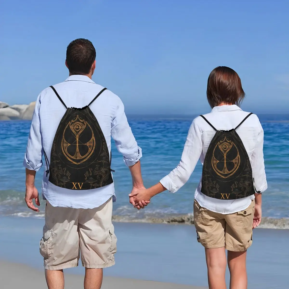 Custom Tomorrowland Belgian Electronic Dance Drawstring Bag Men Foldable Sports Gym Sackpack Music Festival Shopping Backpacks 6