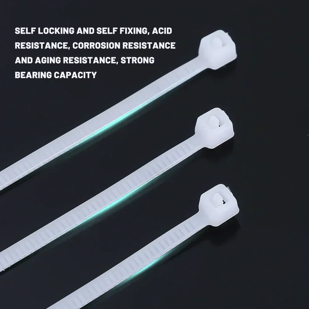 Cable Ties 1000/100Pcs Self-locking Plastic Nylon for Home