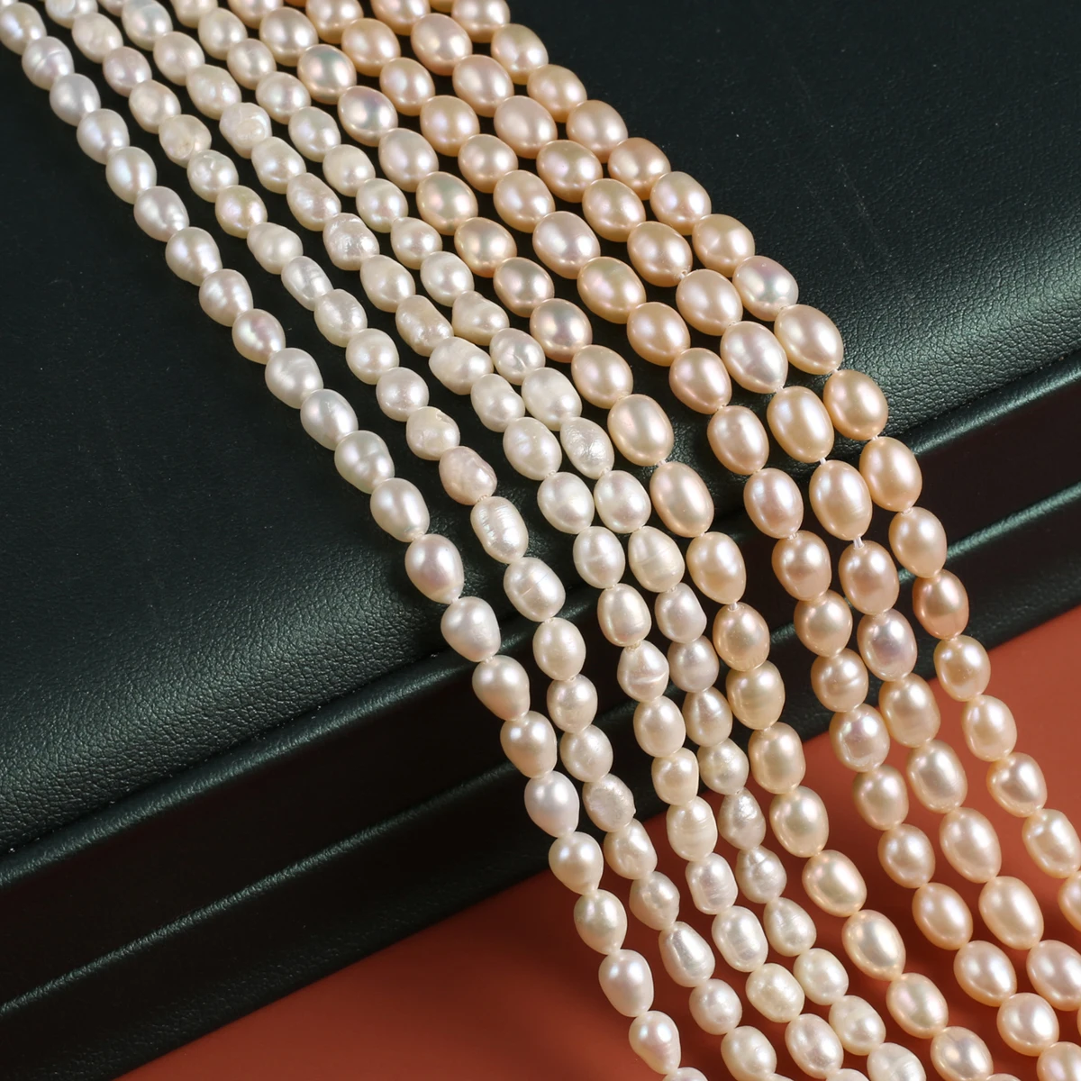 

100% Natural Freshwater Pearl 4-5mm White Orange Rice Shape Loose Spacer Bead for Jewelry Making Supplies DIY Bracelets Necklace