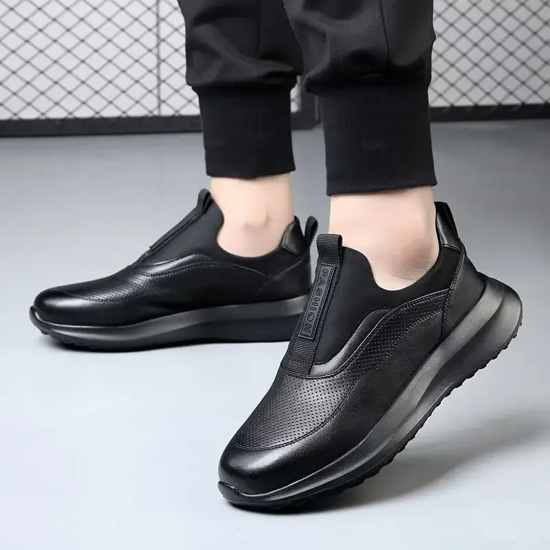 الرجال منصة أحذية رياضية الخريف جديد أحذية مفلكنة الرجال عادية الانزلاق على احذية الجري تنفس باطن لينة سميكة وحيد حذاء رياضي