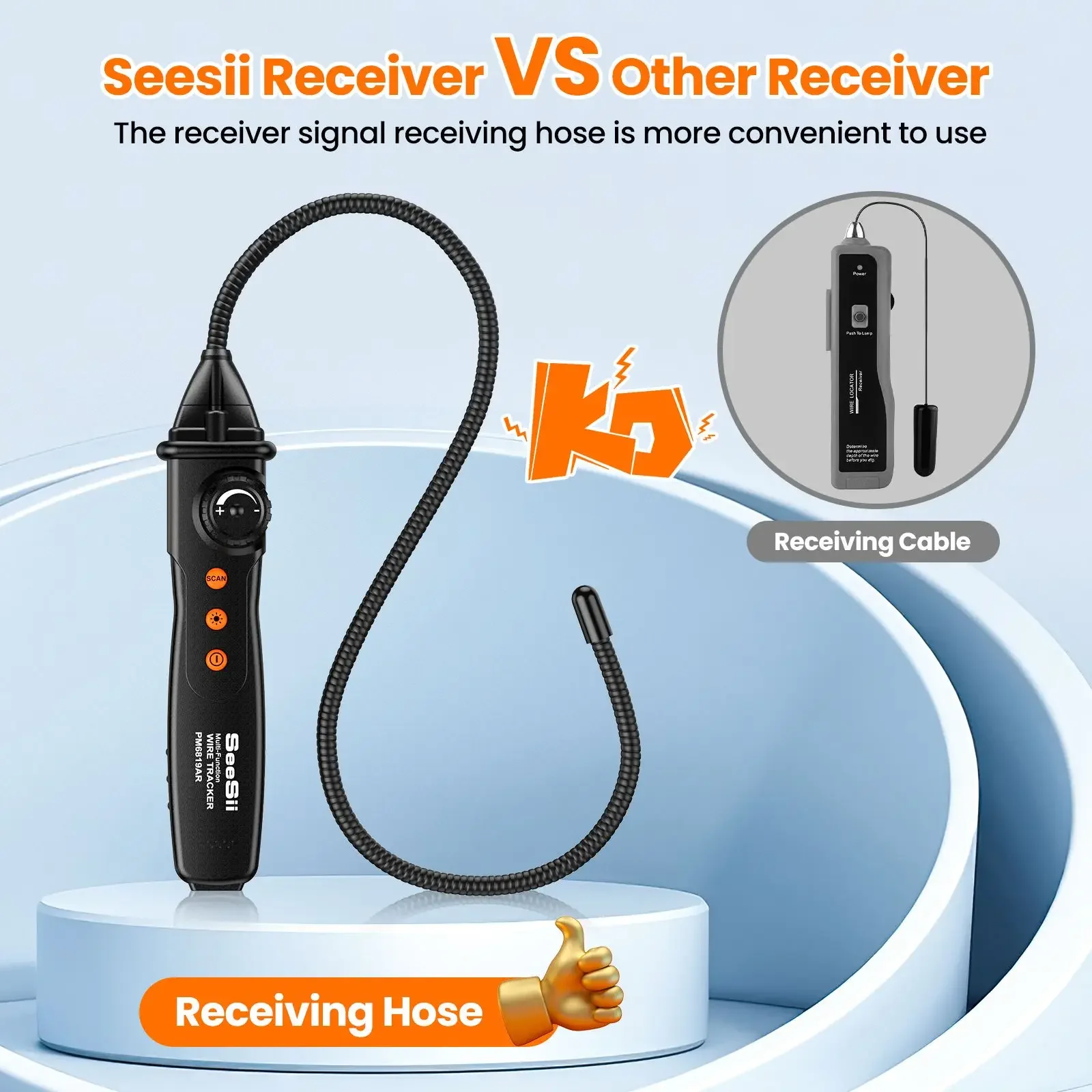 Underground Cable Locator Wire Tracer Detector with Earphone Test for Network Cable Telephone Line 2