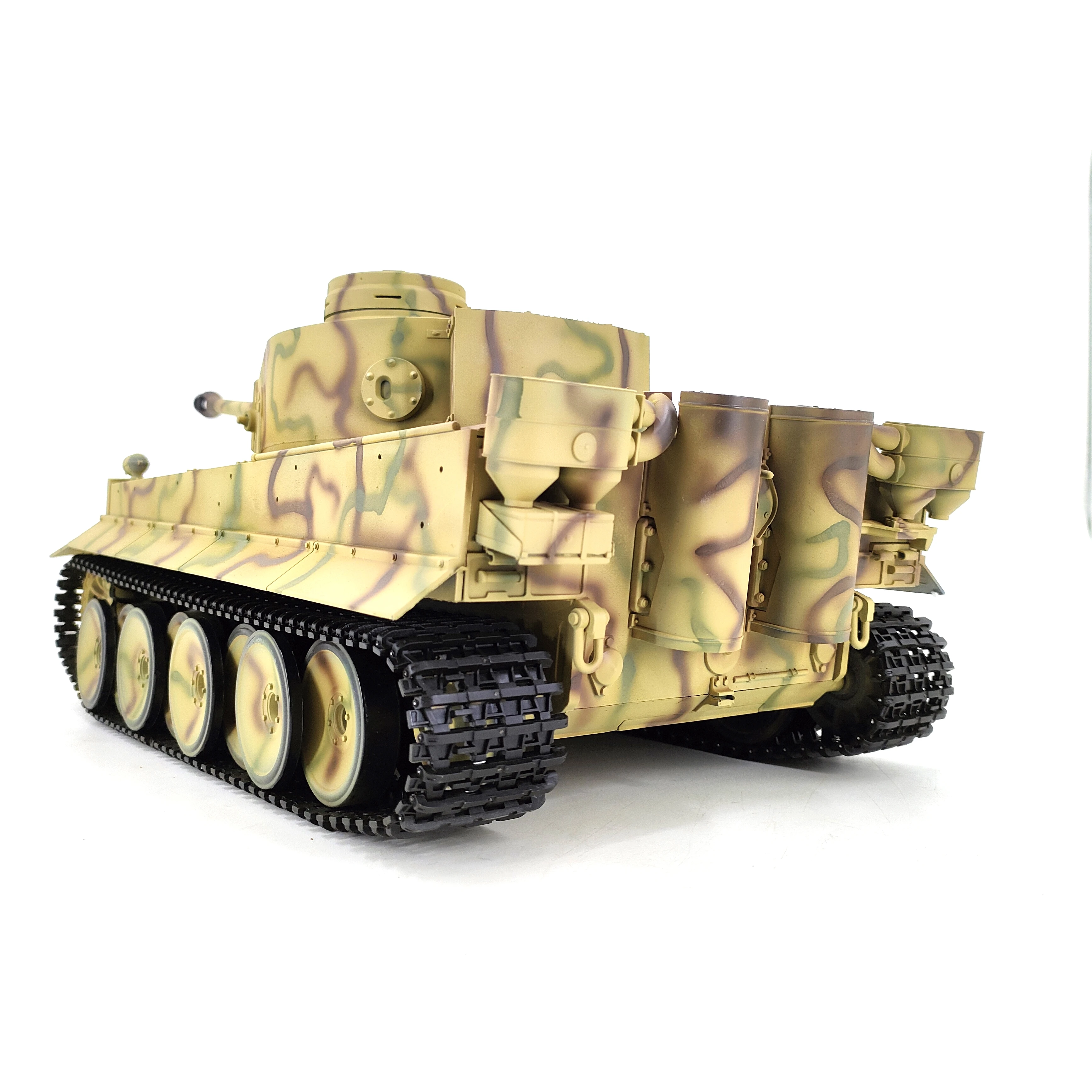 COOLBANK RC Tank 1:16 German Tiger I Battle RC Tanks 360° Turret 2400 rpm Motor Shooting BB Smoke Remote Control Tank Model 3818 4