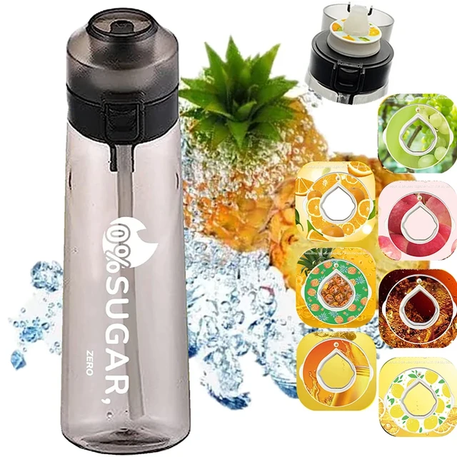 650ml Air Flavored Water Bottle Fruit Scent With Pods Sports Outdoor No  Sugar