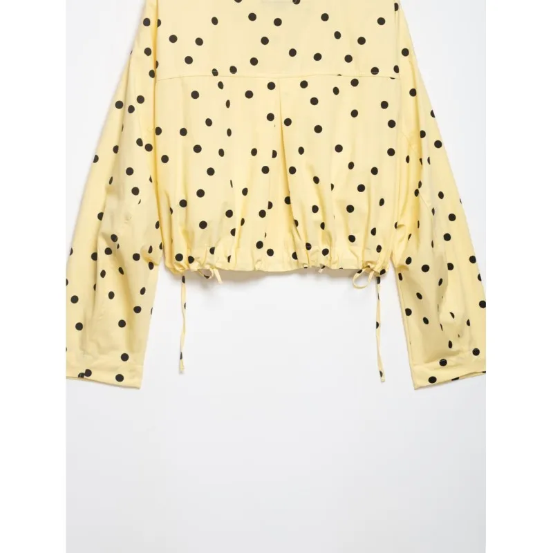 Women's Chic Polka Dot High Collar Jacket - Spring Collection