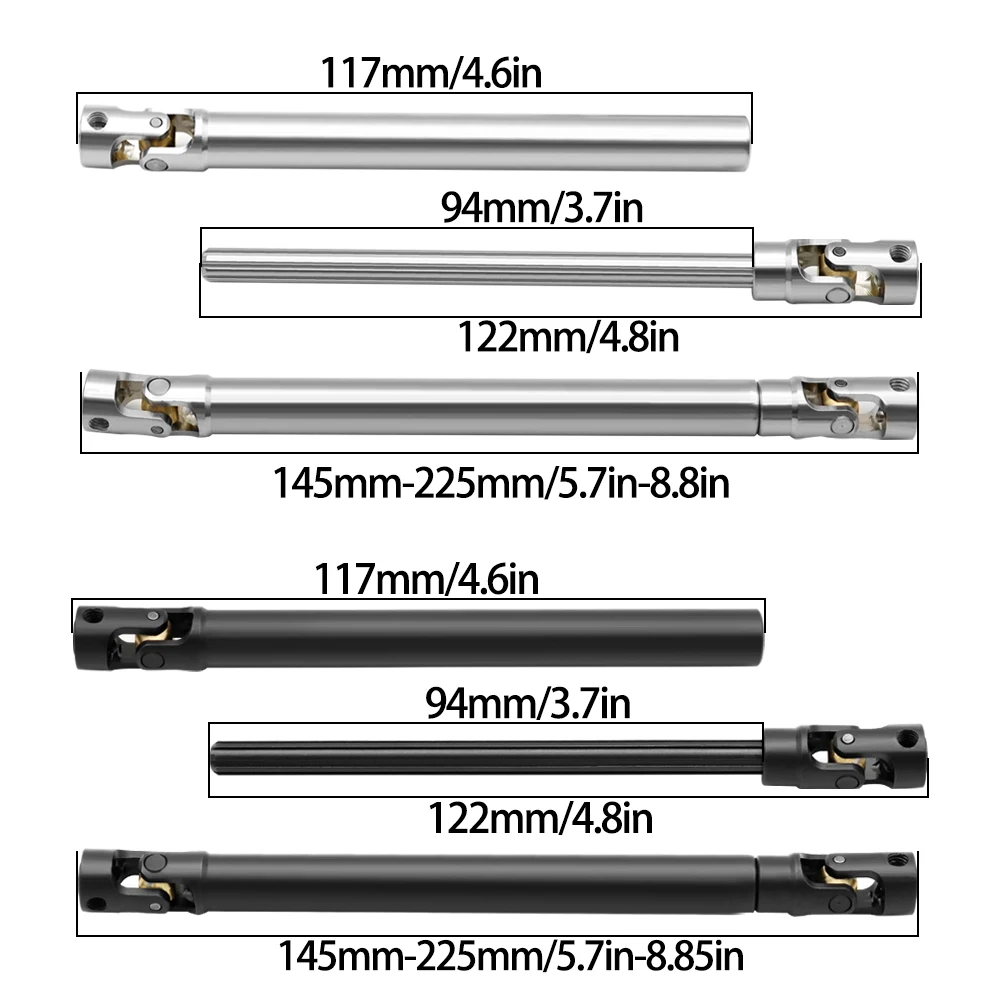 MYHRC Hochleistungs-Antriebswelle aus Stahl für 1/10 RC Car Crawler Axial SCX10 90046 AXI03007 Wraith Capra TRX4 TRX6 Redcat Gen8 – Detail 25