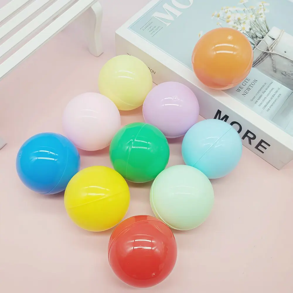 10PCS 32-100mm 채울 수 있는 PP 볼 라운드 캡슐 플라스틱 속이 빈 구체 자동판매기 장난감 파티 선물 휴일 축제 장식