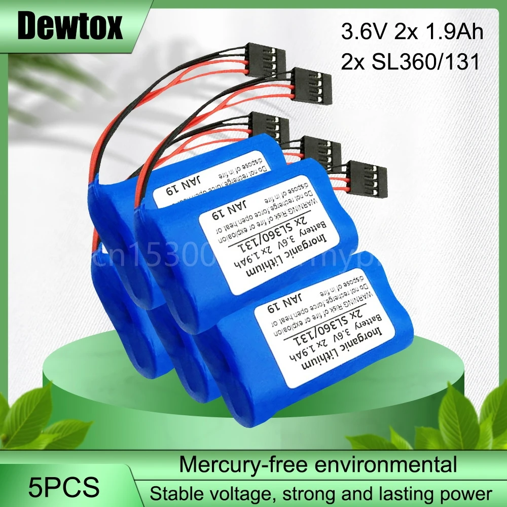 

5PCS 3.6V lithium Batterise FOR Schneide Tsx17 SL360/13 2x1.9Ah 2XSL360/131 NUM Numerical Control System Battery with plug