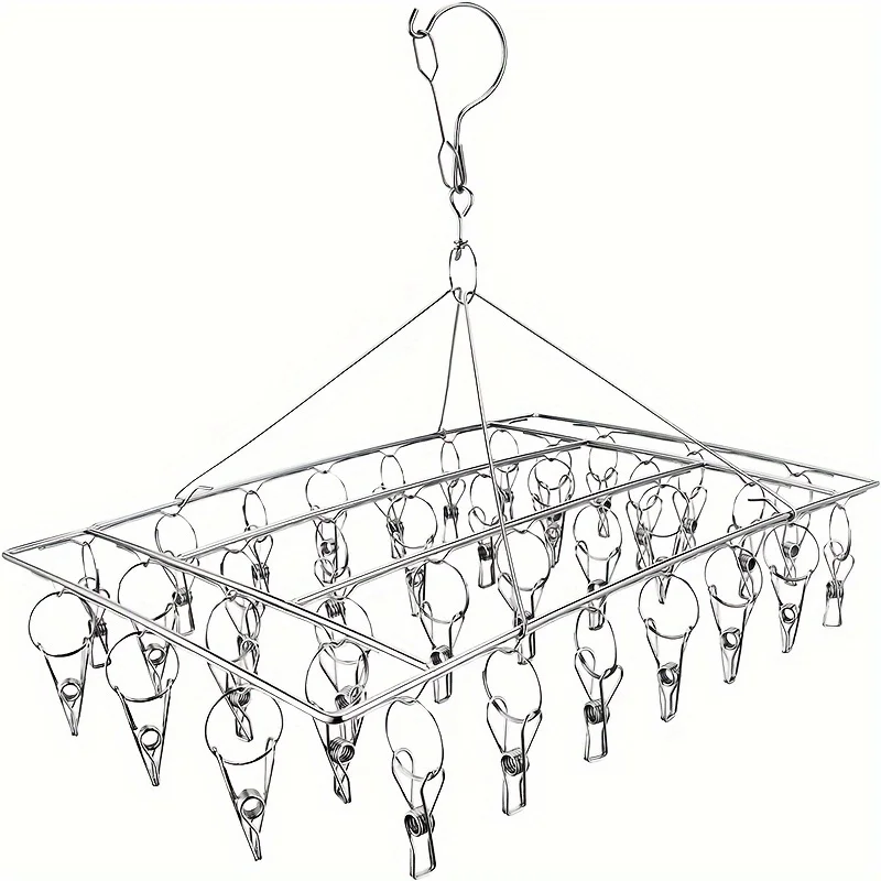 Stainless Steel Clothespin Laundry Hanger Clothes Drying Rack Sock Drying Clip