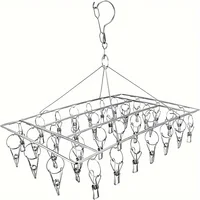 Stainless Steel Windproof Clothespin Laundry Hanger Bra Sock Towel Clothesline Hook Clothes Rack Peg Dryer Airer Drying 1