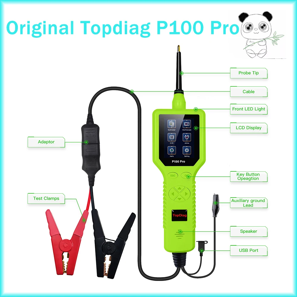 

TopDiag P100 Pro JDIAG P100 Scanner 12V 24V Car Truck Power Scan Electric Circuit Tester Probe Car Battery Tester Automotive Too