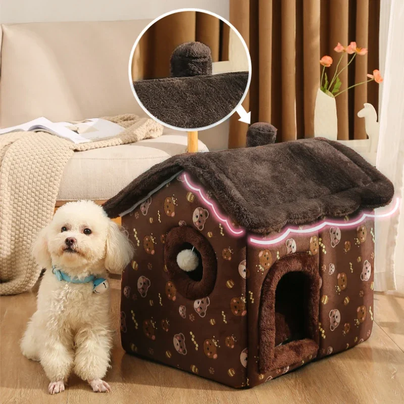 

Winter Warm Pet Dog House Bed PP Cotton Soft Sleep Bed Blanket Cushion for Small Medium Dogs Cats Pet Supplies