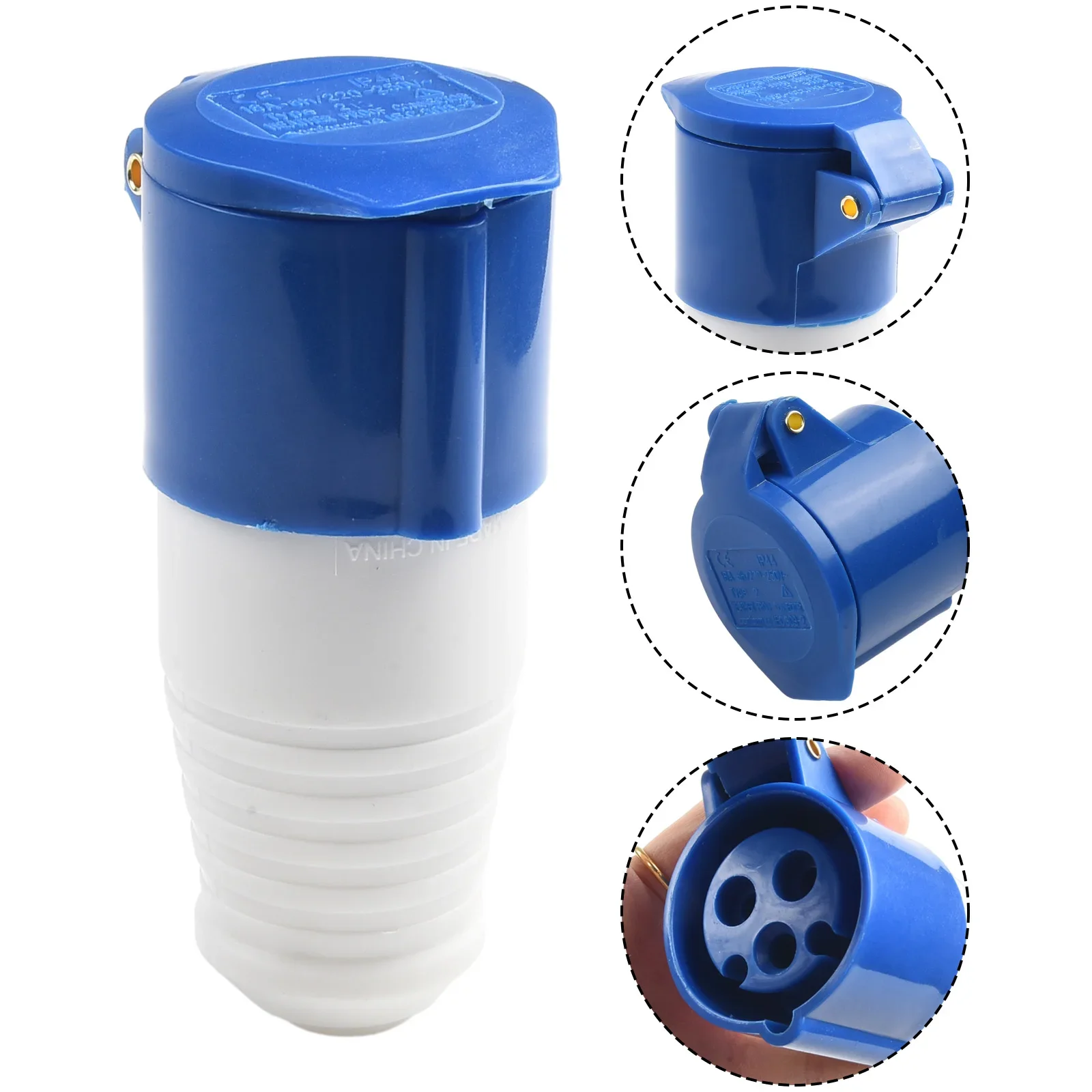240v 16A Electrical Plug Socket 3 Pins Connection Socket Adapter Industrial Power Outdoor IP44 Waterproof