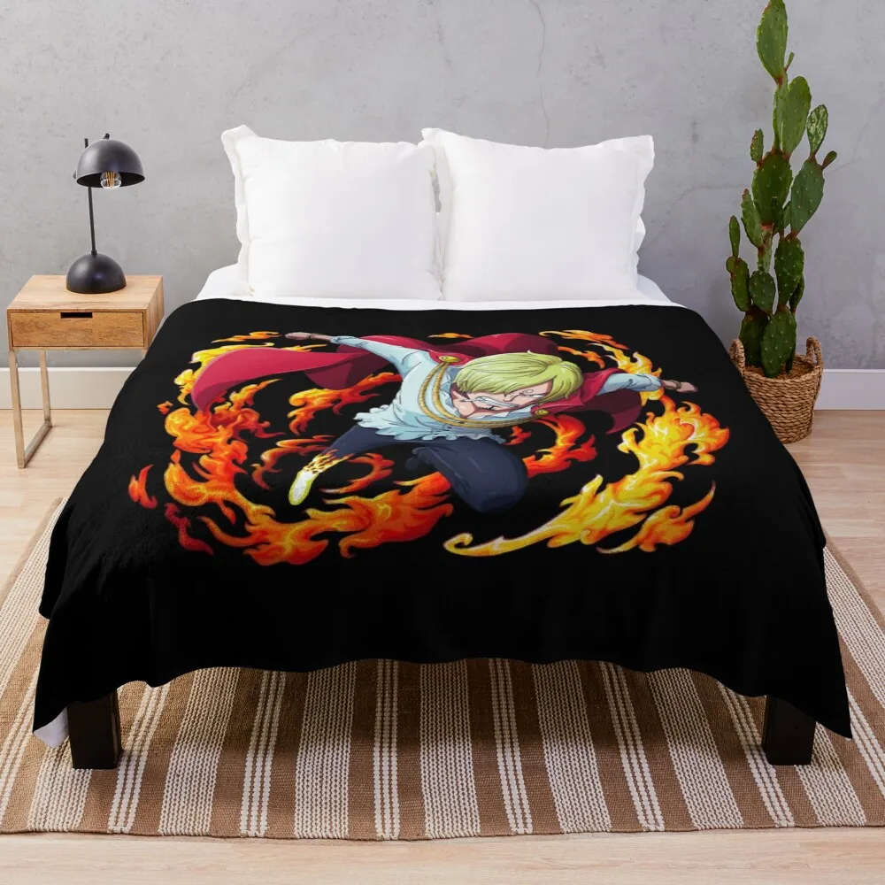 

Sanji- Tshirt Throw Blanket sofa Summer Bedding Blankets Dorm Room Essentials