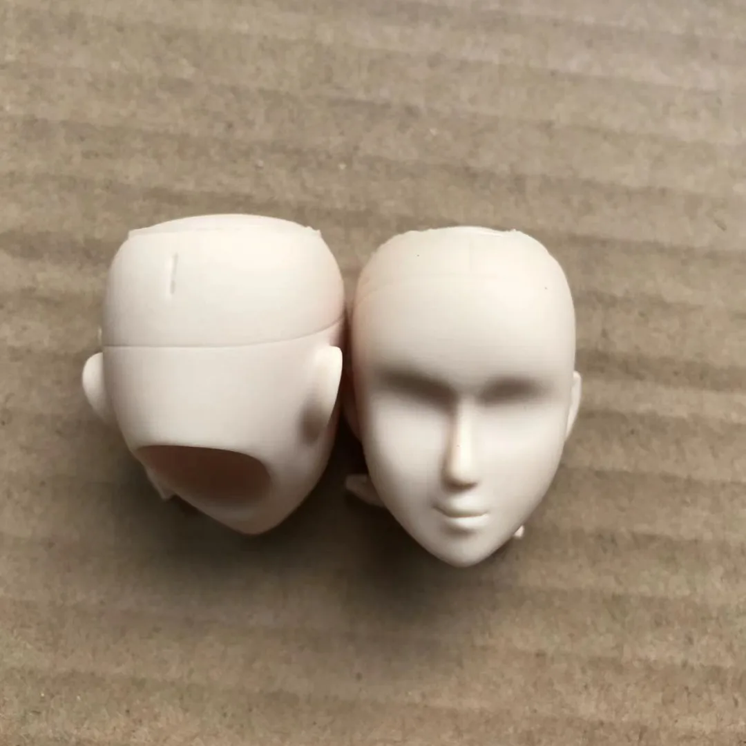 New White Skin Bald Doll Head Obitsu Doll Accessories Blank Face Man Lady 1/6 Size DIY Painting Learning Makeup Doll Heads