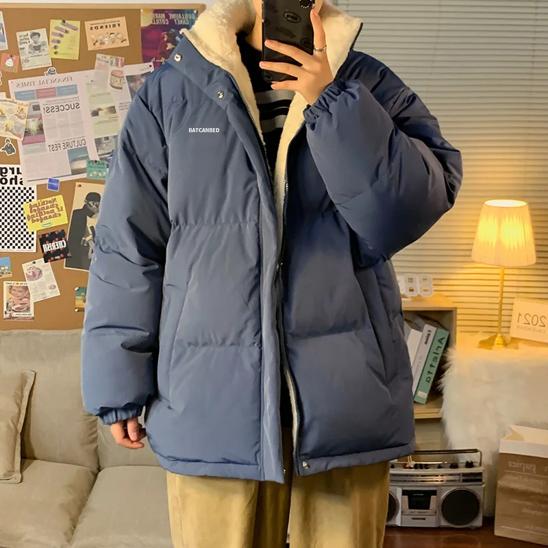 

LAPPSTER Men Vintage Solid Harajuku Winter Jacket 2023 Mens Japanese Streetwear Y2k Puffer Jacket Man Korean Fashion Bubble Coat