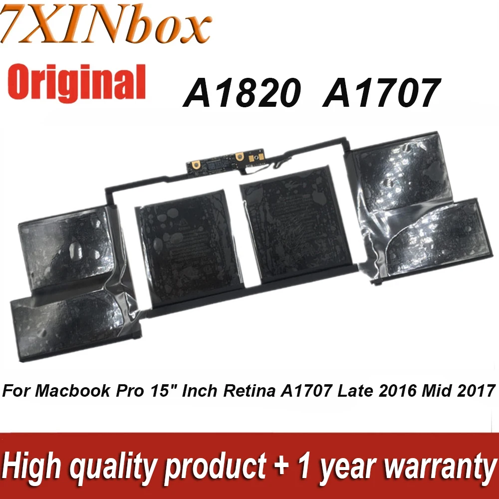 

7XINbox A1820 11.4V 76Wh 6667mAh Original Laptop Battery For Macbook Pro 15" Inch Retina A1707 Late 2016 Mid 2017 Series