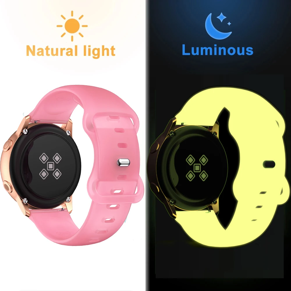 Luminous Glow Silicone Wristband - 20mm Sport Bracelet Strap