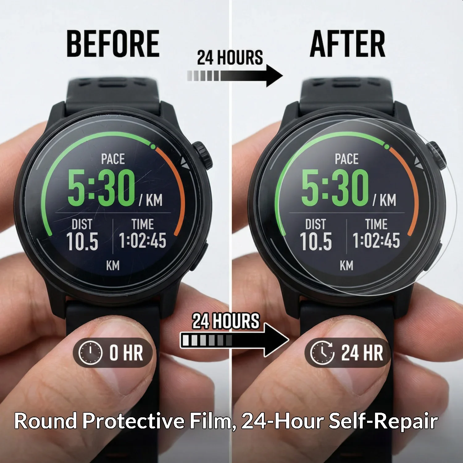 Premium 5-Pack Hydrogel Screen Protector for Smartwatches - Soft TPU, Repairable, Anti-Scratch, Easy Install