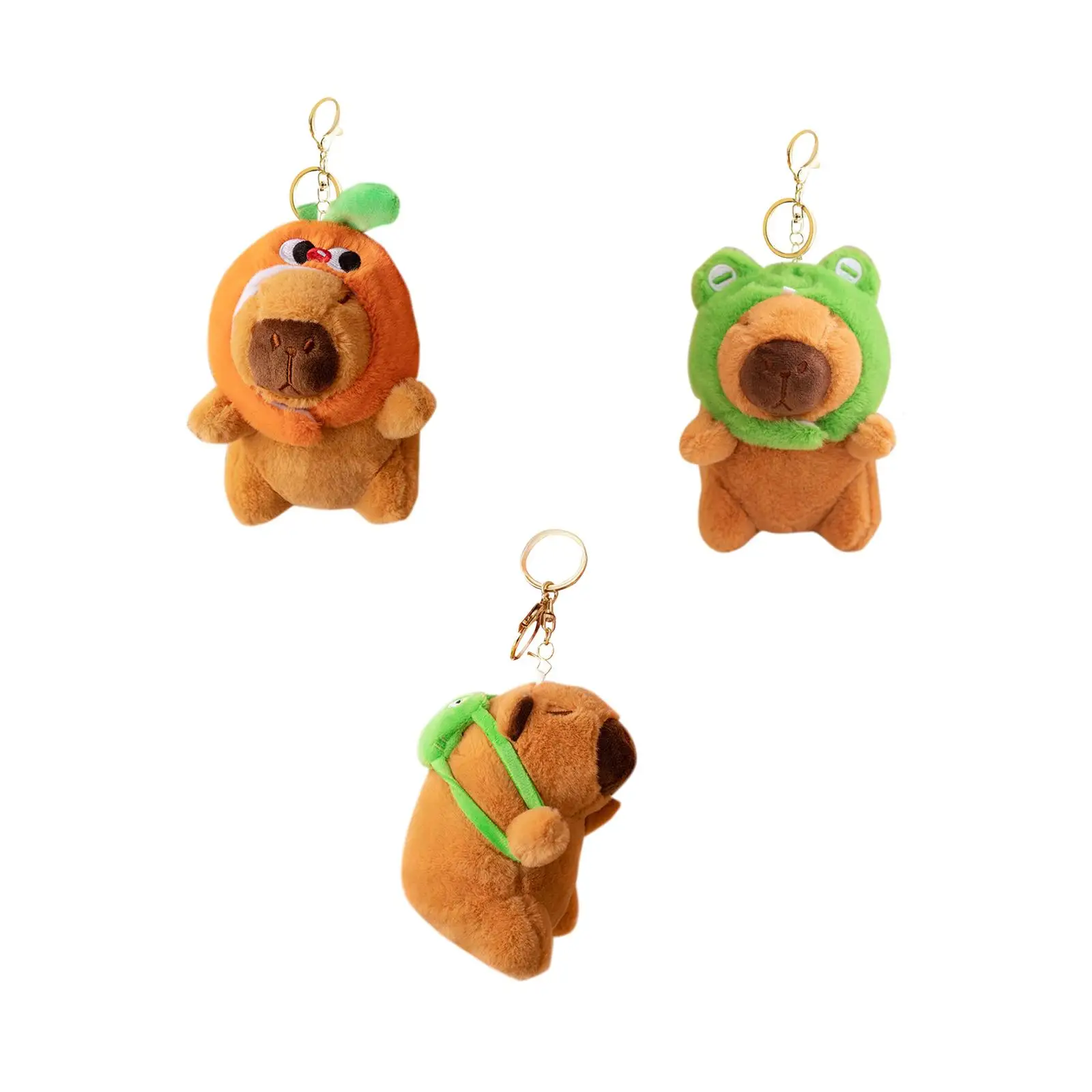 Capybara Plush Toy Keychain Pendant Car Keyring Realistic Stuffed Animals Toy