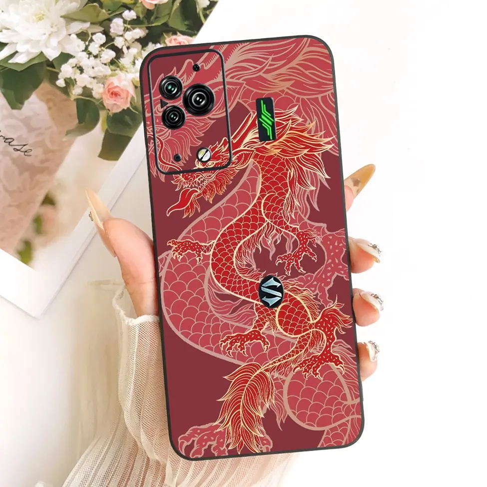 Cute Cat & Butterfly Design Silicone Case - Black Shark 5 Pro
