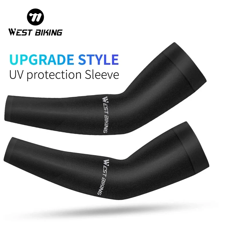 WEST BIKING Cycling Arm Warmers UV Protection Basketball Running Arm Sleeves Bicycle Warmers Summer Outdoor Sport Sleeves cooling arm sleeves sun protection arm sleeves arm sleeves