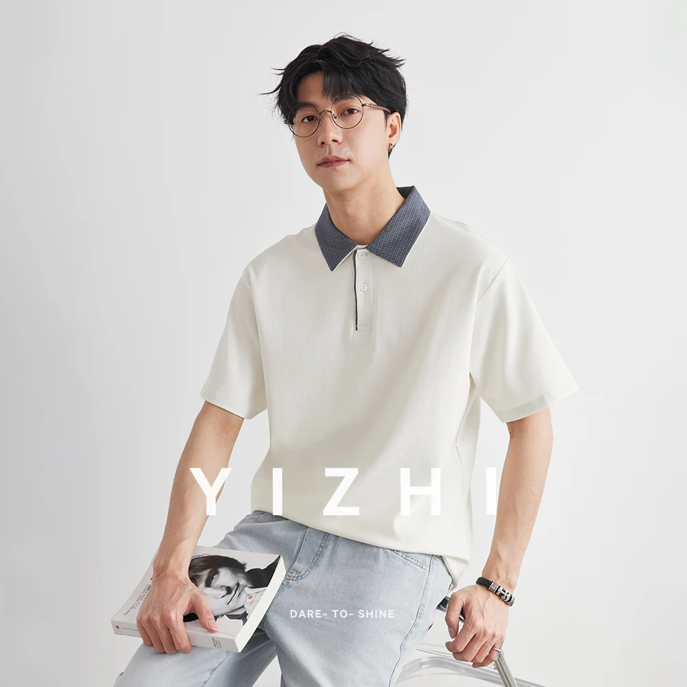 Polo da Uomo alla Moda con Colletto a Quadri, Nuova Collezione Estiva 2026, T-Shirt Casual Traspirante e Comoda per l'Uso Quotidiano e il Pendolarismo - immagine 3