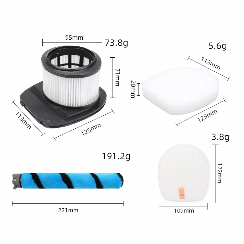 Vacuum cleaner accessories Replacement HEPA Filter For For Shark IZ462H IZ483H IZ482H IZ440H IZ441HBRN Vertex XHF161H Vacuum Cleaner Filters Rolling Brush