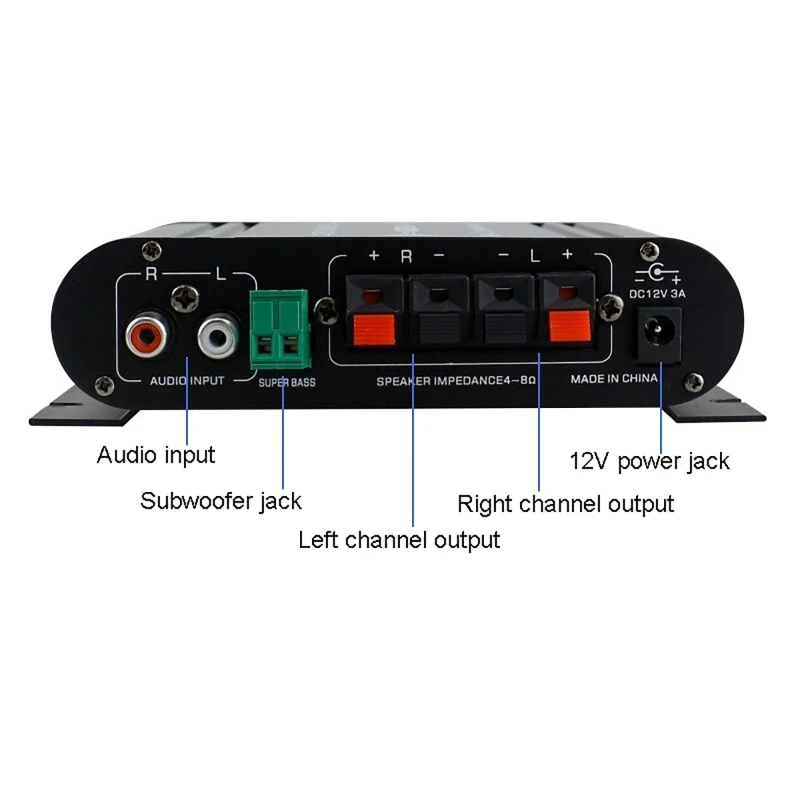 Amplificatore Bluetooth 2.1 ST-839 100W Con Telecomando E Controllo Alti/Bassi Per Home Theatre E Auto
