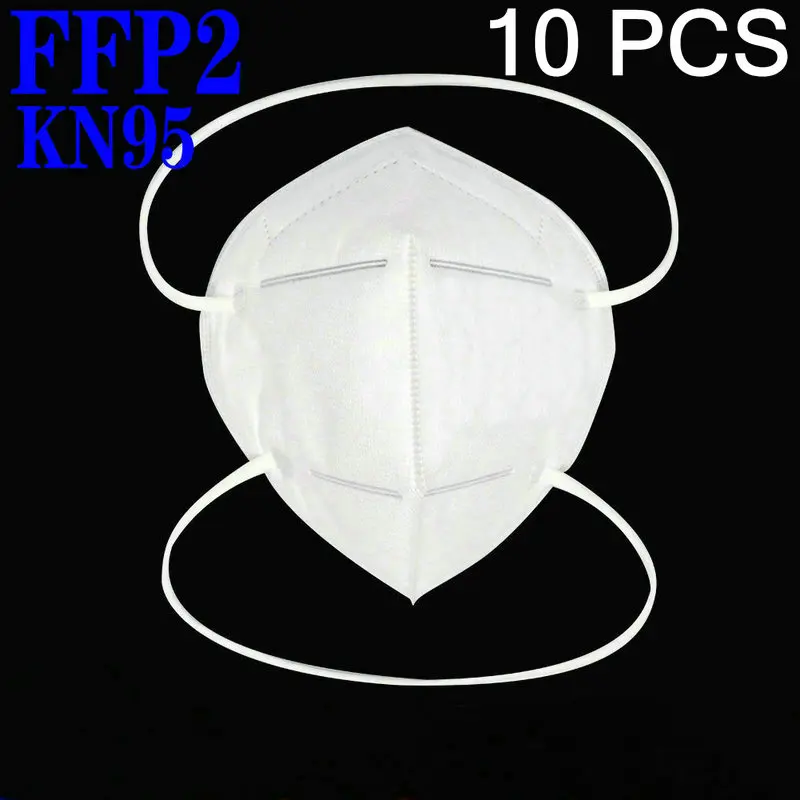 Masque de protection respiratoire noir vu de face, plié, avec plis horizontaux.