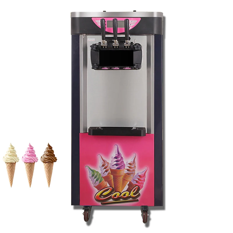 

110V 220V Soft Ice Cream Making Machine Stainless Steel Ice Cream Maker Vertical With LCD Panel Ice Cream Machine
