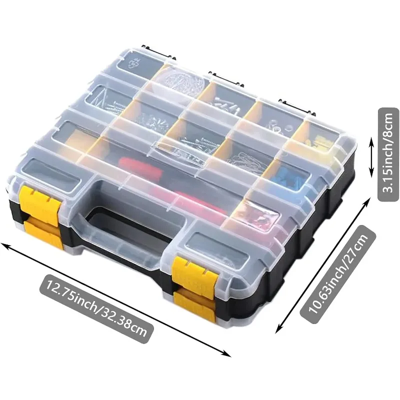 Boîte de rangement 34 compartiments pour vis et boulons