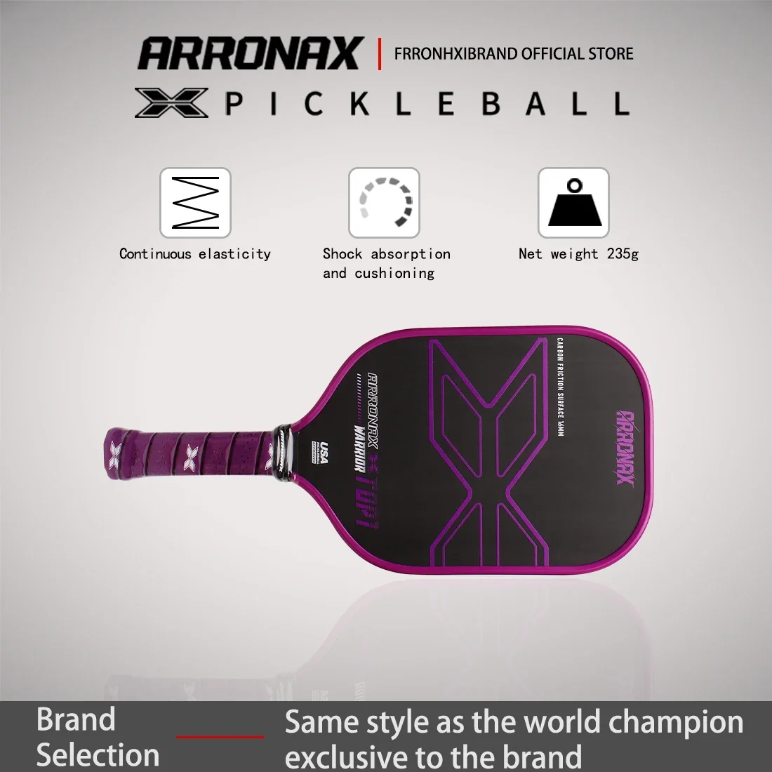 ARRONAX-Thermoformed Pickleball Paddle with Graphite Face, PP Honeycomb Core, Extended Grip Grip, Carbon Fiber