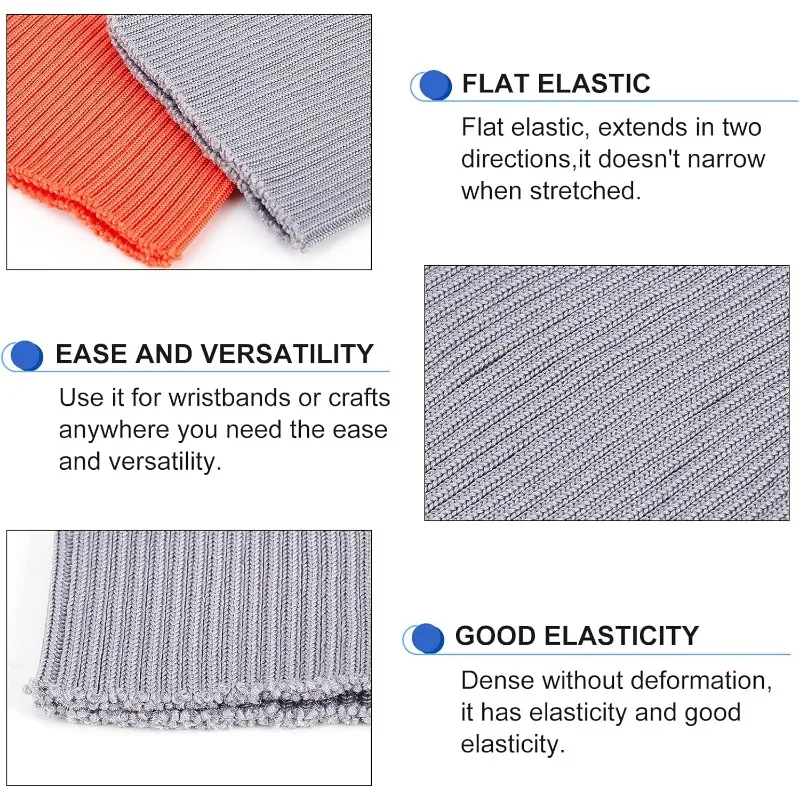 10Pcs Knit Cuff Sleeve Ribbing Cuff Material 5.9x3.3inch Tubular Rib Cuffing Replacement for Waistband Leg Arms Wear Cotton