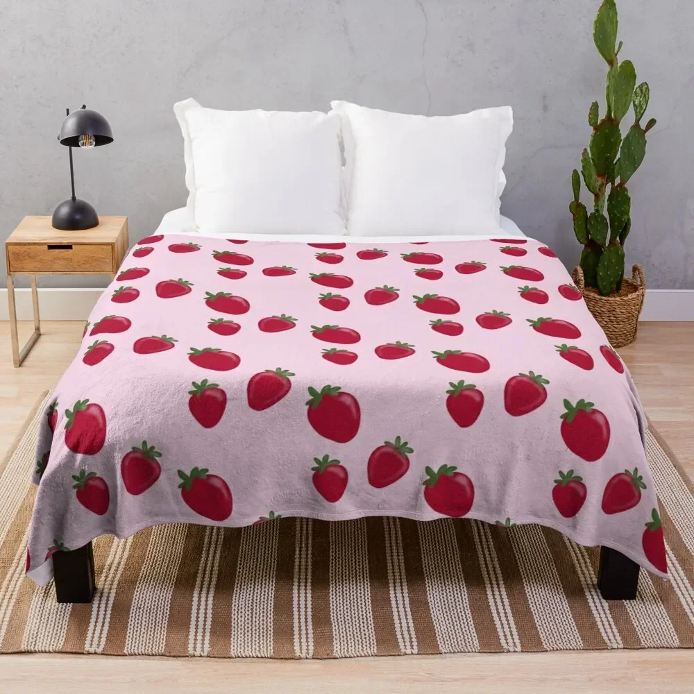 

Strawberries Throw Blanket Bed Hairy Thin Blankets For Baby Blankets