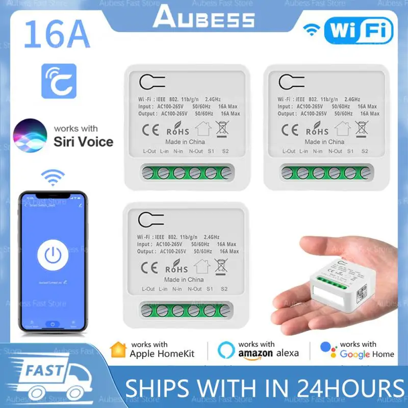 

Умный выключатель AUBESS с Wi-Fi и монитором мощности, 16 А