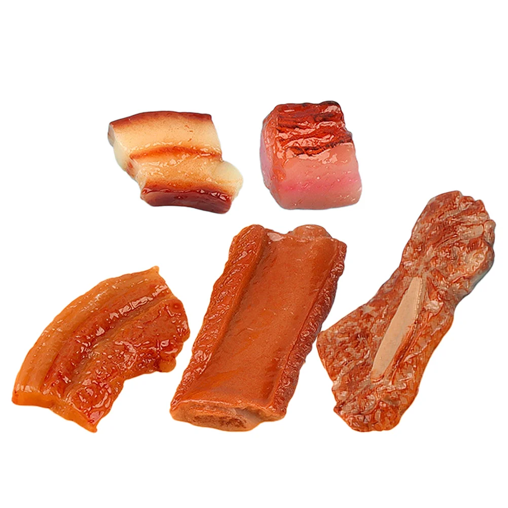 

5pcs Pretend Kitchen Playset Photography Props Models Photography Props Simulation Braised Pork