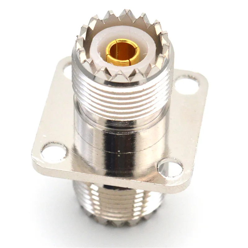 4x SO-239 Adapter UHF Weiblich Auf UHF Weiblich - Messing, Vernickelt, Für Antennen & Funk