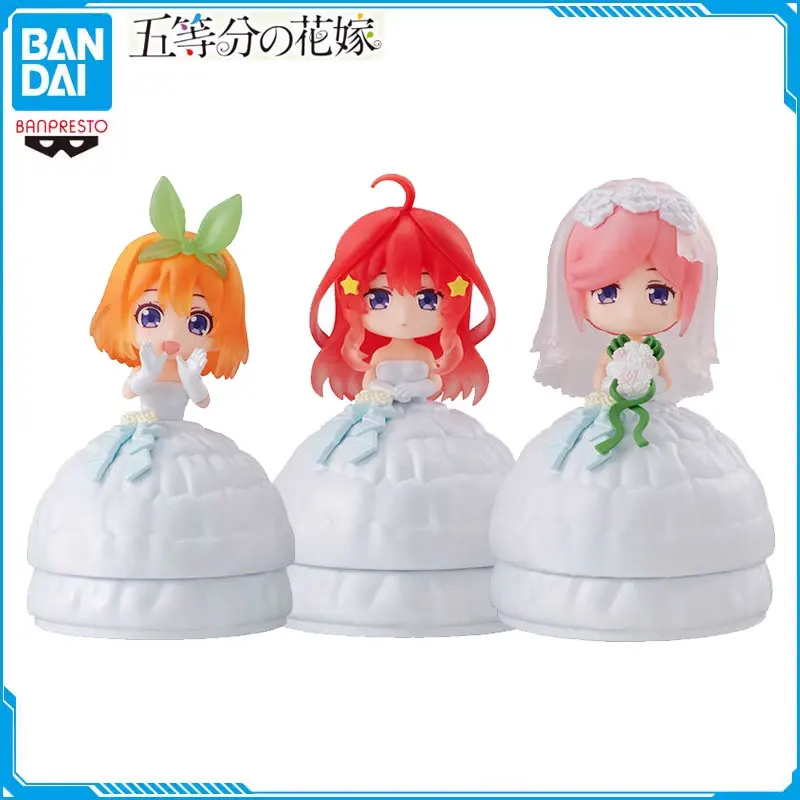 

BANDAI Original The Quintessential Quintuplets Gashapon Nakano Yotsuba Nakano Itsuki Wedding Doll Action Fiqures Model