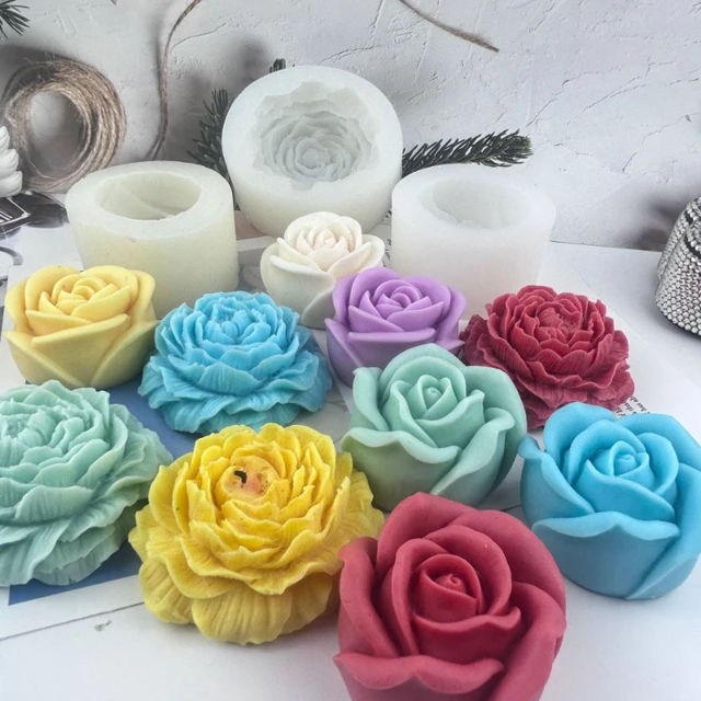 Peony Flower Scented Candle  Peony Flower Candle Mold - 3d Flower Candle  Mould - Aliexpress