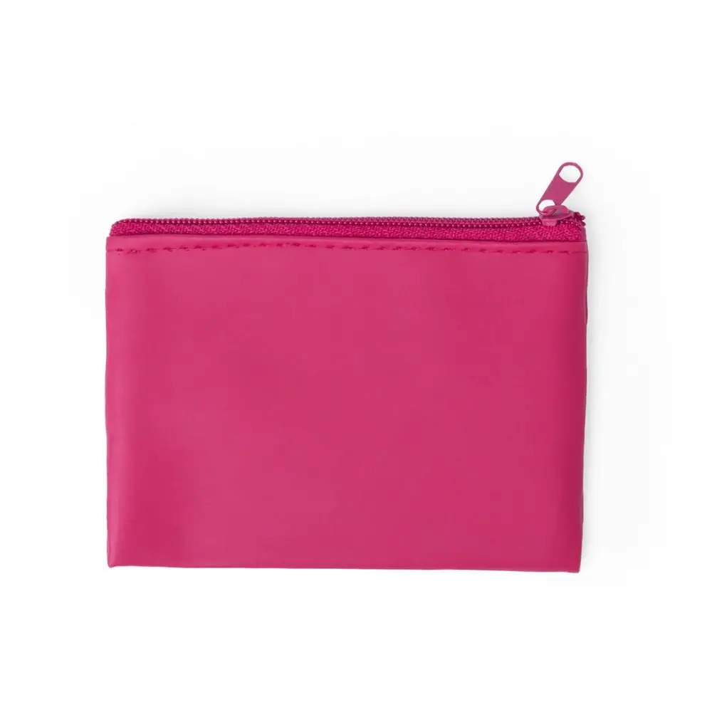 Compact Solid Color Zippered Coin Purse Wallet