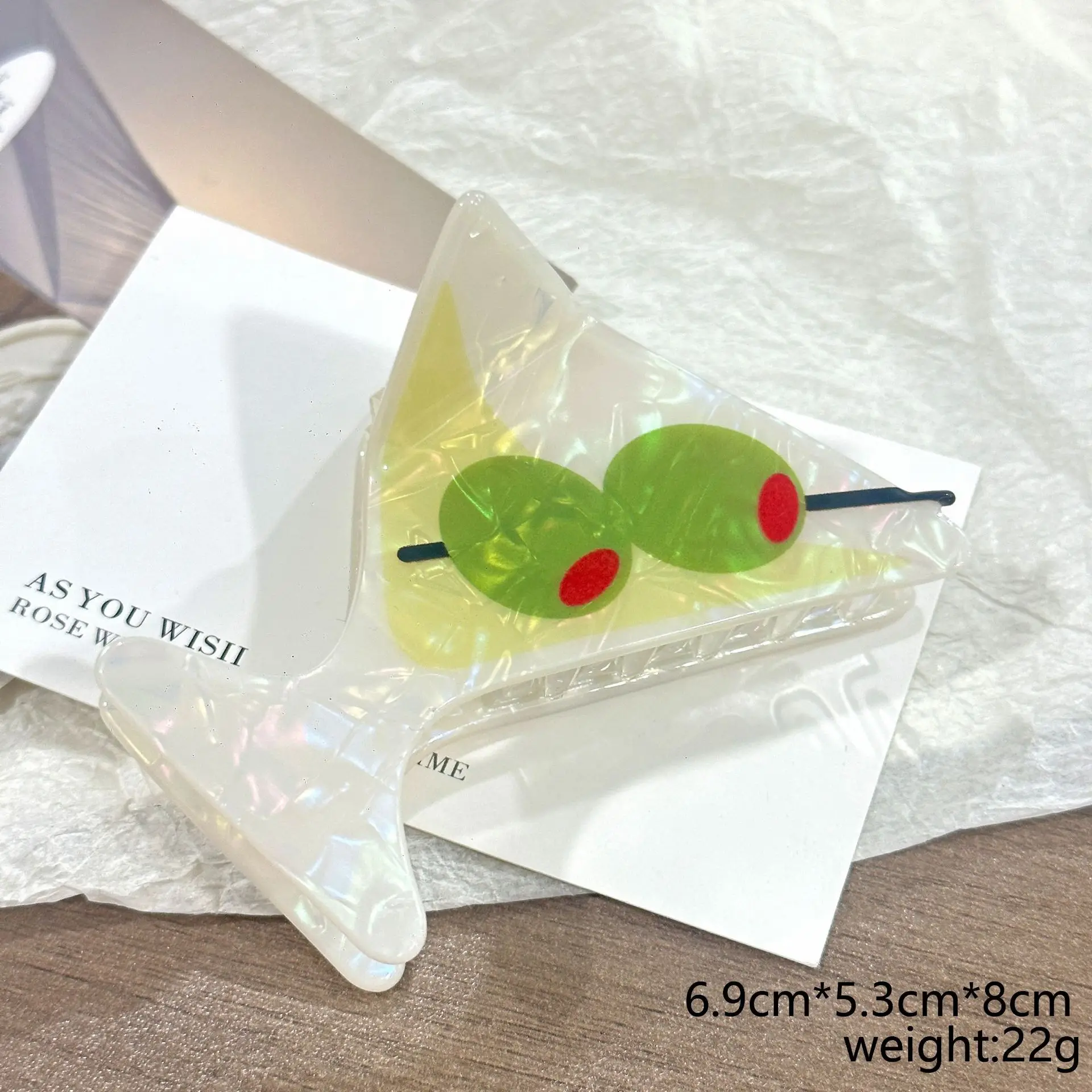 קלאץ' שיער עולם מרענן קוקטייל קיץ מסיבת חוף אקרילית קליפסים לשיער אביזרים לנשים ובנות