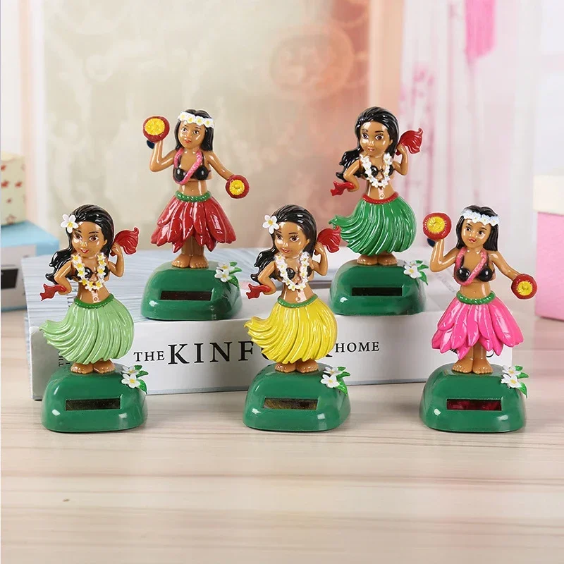 차량 장식품 태양광 장식품 바운스 인형 하와이안 소녀 모양 장식품 선물 창의적인 인테리어 차량 용품 차량 인형 장식품