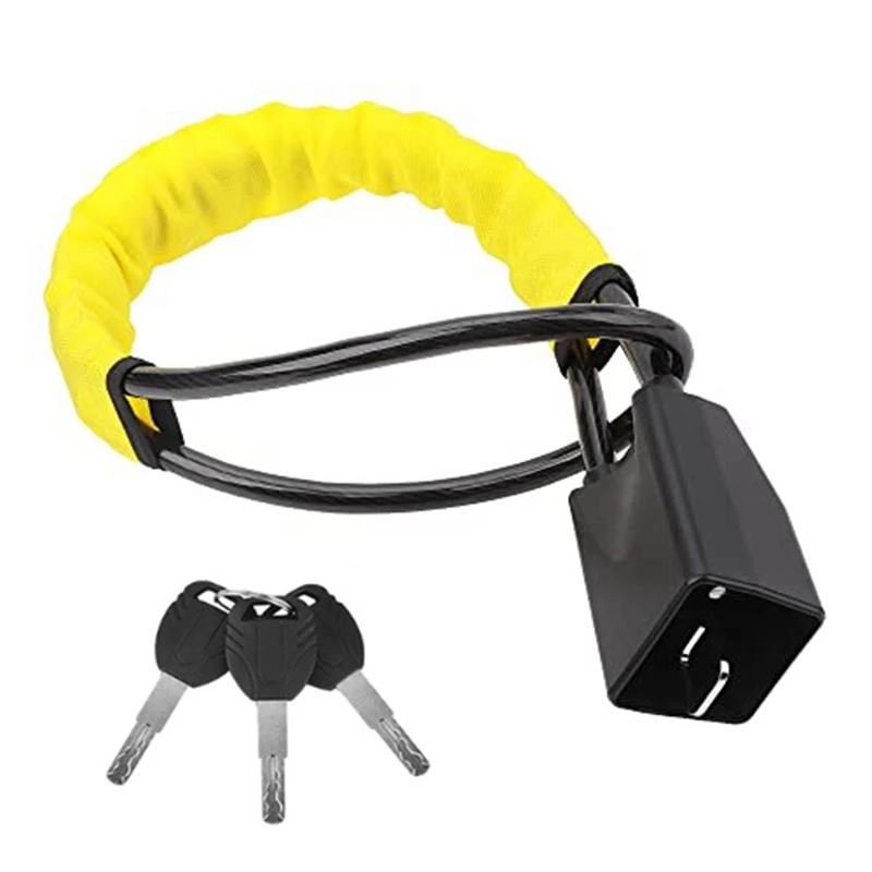 

Safety Belt Lock Anti-Theft Device Steering Wheel Locks For Car SUV Cart Vehicle Yellow