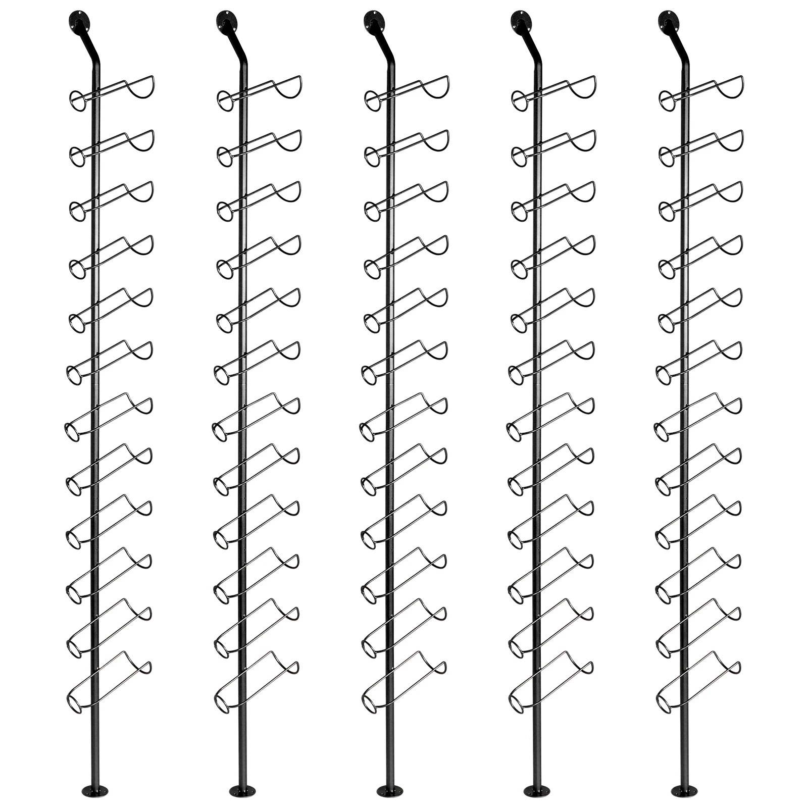 5 Pack Wall Mounted Wine Storage Organizer Holds 60 Bottles Wine Bottle Display Holder for Kitchen Dining Room Bar Wine Cellar